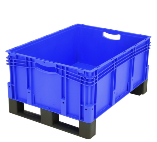 BITO Euronorm-stapelbak met dubbelde bodem, blauw, inhoud 121 l