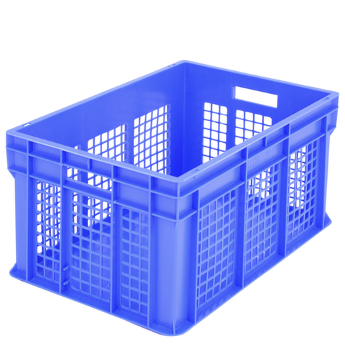 BITO Euronorm-stapelbak geperforeerde wanden, blauw, inhoud 62 l