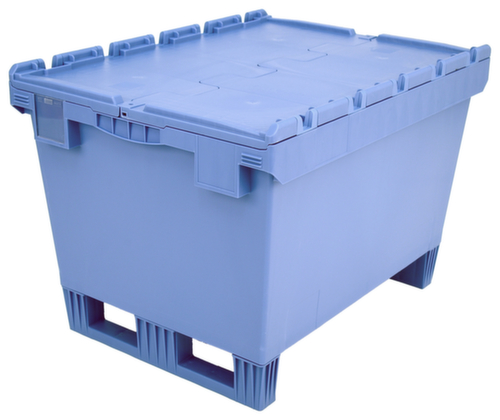 BITO Herbruikbare grootvolumebak met geribbelde bodem + vorkopening, inhoud 147 l, krokodildeksel