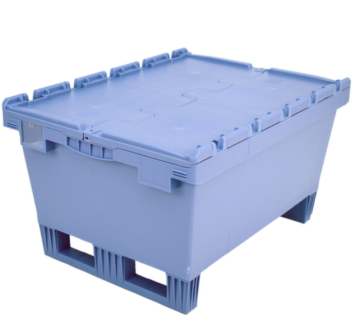 BITO Herbruikbare grootvolumebak met dubbele bodem + vorkopening, inhoud 114 l, krokodildeksel