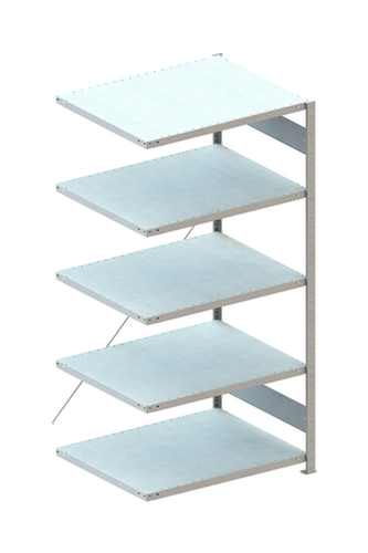 META Systeeminhaakstelling CLIP aanbouwsectie, hoogte x breedte x diepte 2000 x 1306 x 836 mm, 5 legborden