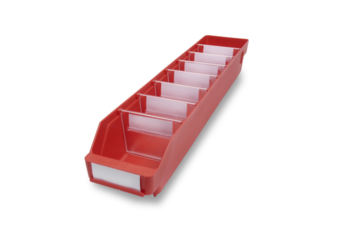 Stellingbak met zichtopening, rood, diepte 600 mm