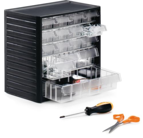 Treston transparante magazijnbak, 16 lade(n), antracietgrijs/transparant