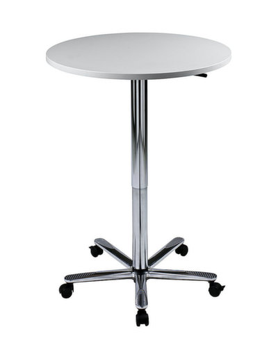 In hoogte verstelbare kolomheftafel Terra Nova, Ø 800 mm, plaat lichtgrijs