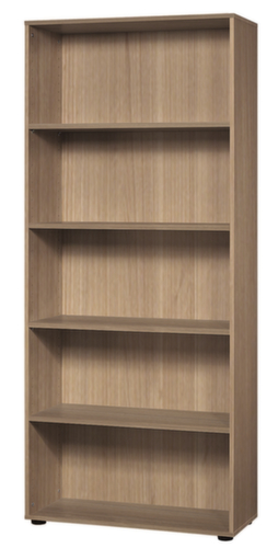 Kantoorstelling Sina met achterwand, breedte 800 mm, 5 OH, notenboom