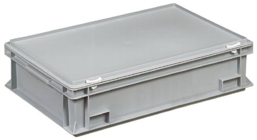 Euronom container met scharnierend deksel, grijs, HxLxB 165x600x400 mm