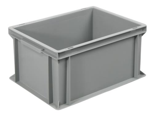 Euronorm stapelcontainers Basic met versterkte geribbelde bodem, grijs, inhoud 21 l