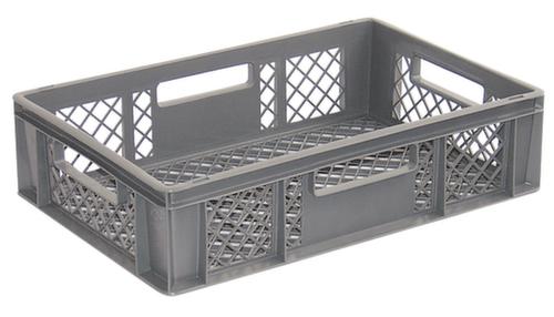 Euronorm stapelcontainers Basic met versterkte geribbelde bodem, grijs, inhoud 27 l