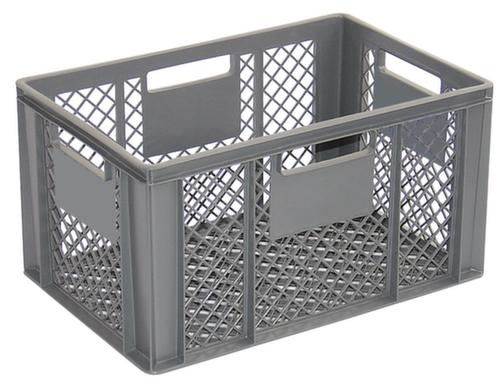 Euronorm stapelcontainers Basic met versterkte geribbelde bodem, grijs, inhoud 63 l