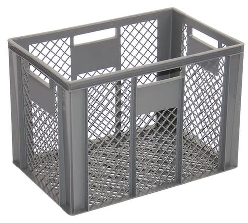 Euronorm stapelcontainers Basic met versterkte geribbelde bodem, grijs, inhoud 83 l