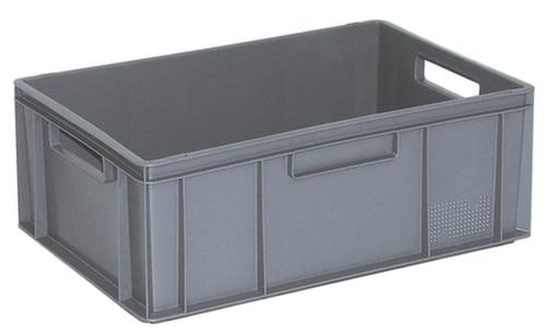 Euronorm stapelcontainers Basic met versterkte geribbelde bodem, grijs, inhoud 43 l
