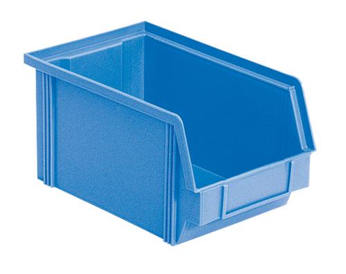Stapelbare zichtbak Classic met grote verzonken greep, blauw, diepte 230 mm