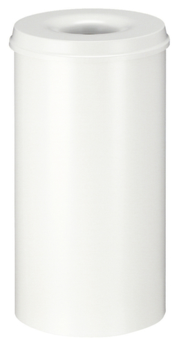 Zelfdovende prullenmand van staal, 50 l, wit, bovendeel wit