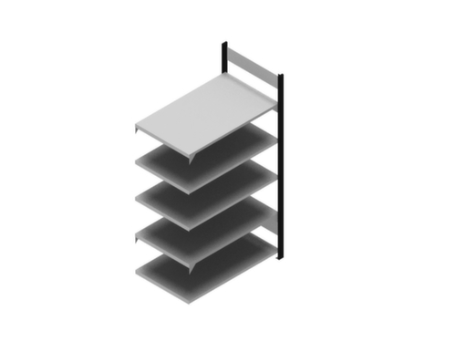 hofe Boutloos vijlrek Bevestigingsgebied voor gebruik aan beide zijden, 5 vloer, RAL 9005 gitzwart/RAL 9006 blank aluminiumkleurig