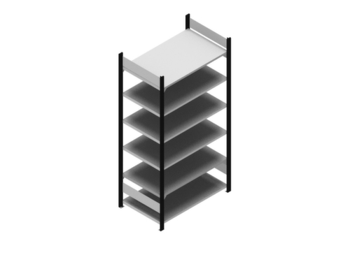 hofe Boutloze vijlplank voor gebruik aan beide zijden, 6 vloer, RAL 9005 gitzwart/RAL 9006 blank aluminiumkleurig