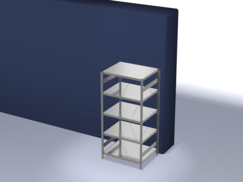 hofe Systeeminhaakstelling in standaard uitvoering, hoogte x breedte x diepte 2000 x 1060 x 835 mm, 5 legborden