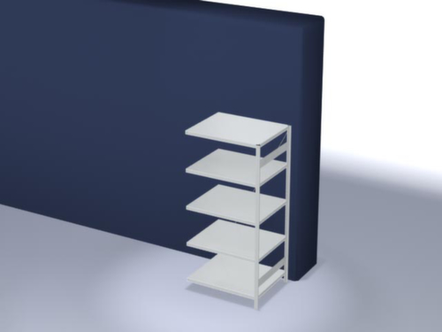 hofe Systeeminhaakstelling in standaard uitvoering, hoogte x breedte x diepte 2000 x 1010 x 835 mm, 5 legborden