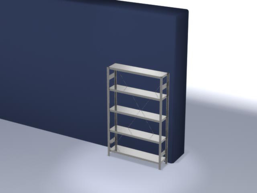 hofe Systeeminhaakstelling in standaard uitvoering, hoogte x breedte x diepte 2000 x 1360 x 335 mm, 5 legborden