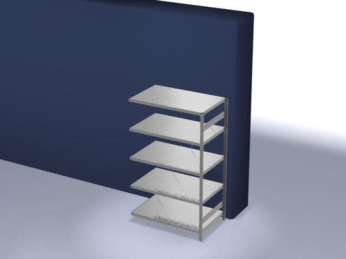 hofe Systeeminhaakstelling in standaard uitvoering, hoogte x breedte x diepte 2000 x 1310 x 835 mm, 5 legborden