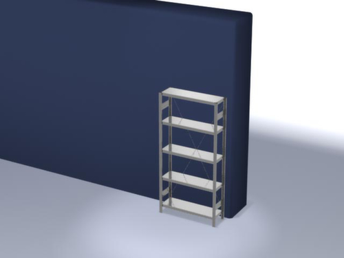 hofe Systeeminhaakstelling in middelzware uitvoering, hoogte x breedte x diepte 2000 x 1060 x 335 mm, 5 legborden