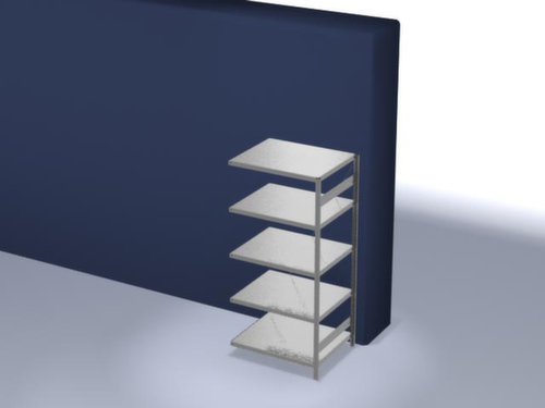 hofe Systeeminhaakstelling in middelzware uitvoering, hoogte x breedte x diepte 2000 x 1010 x 835 mm, 5 legborden