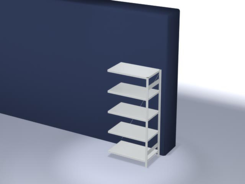 hofe Systeeminhaakstelling in middelzware uitvoering, hoogte x breedte x diepte 2000 x 1010 x 635 mm, 5 legborden