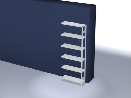 hofe Systeeminhaakstelling in middelzware uitvoering, hoogte x breedte x diepte 2500 x 1010 x 335 mm, 6 legborden