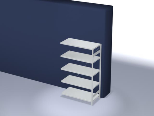 hofe Systeeminhaakstelling in middelzware uitvoering, hoogte x breedte x diepte 2000 x 1310 x 635 mm, 5 legborden