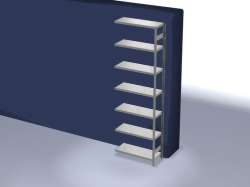 hofe Traversestelling in standaard uitvoering, hoogte x breedte x diepte 3000 x 1010 x 435 mm, 7 legborden