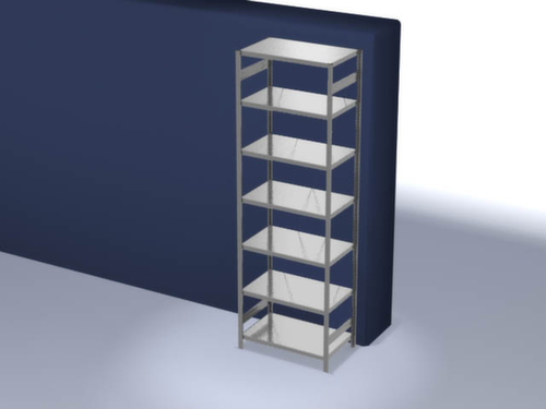 hofe Traversestelling in standaard uitvoering, hoogte x breedte x diepte 3000 x 1060 x 635 mm, 7 legborden