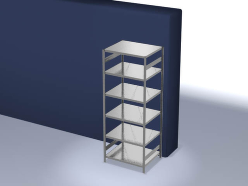 hofe Traversestelling in standaard uitvoering, hoogte x breedte x diepte 2500 x 1060 x 835 mm, 6 legborden