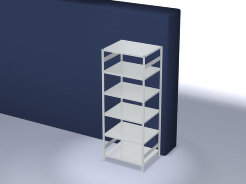 hofe Traversestelling in standaard uitvoering, hoogte x breedte x diepte 2500 x 1060 x 835 mm, 6 legborden