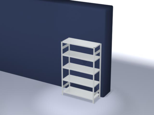 hofe Traversestelling in standaard uitvoering, hoogte x breedte x diepte 2000 x 1360 x 535 mm, 5 legborden