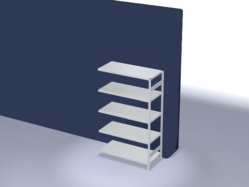 hofe Traversestelling in standaard uitvoering, hoogte x breedte x diepte 2000 x 1310 x 635 mm, 5 legborden