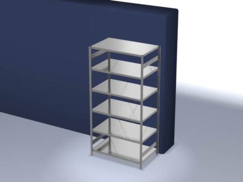 hofe Traversestelling in standaard uitvoering, hoogte x breedte x diepte 2500 x 1360 x 835 mm, 6 legborden