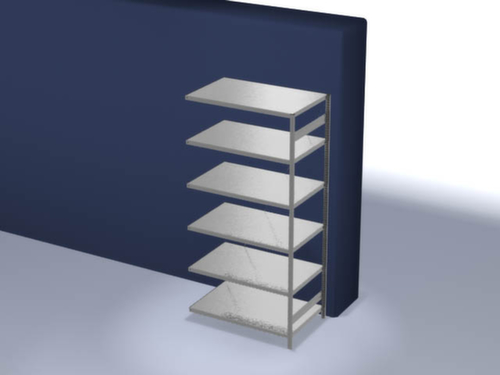 hofe Traversestelling in standaard uitvoering, hoogte x breedte x diepte 2500 x 1310 x 835 mm, 6 legborden