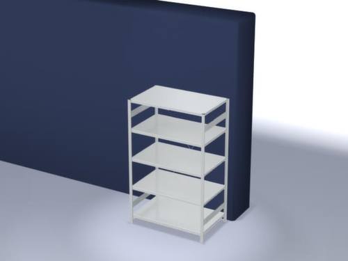 hofe Traversestelling in standaard uitvoering, hoogte x breedte x diepte 2000 x 1360 x 835 mm, 5 legborden