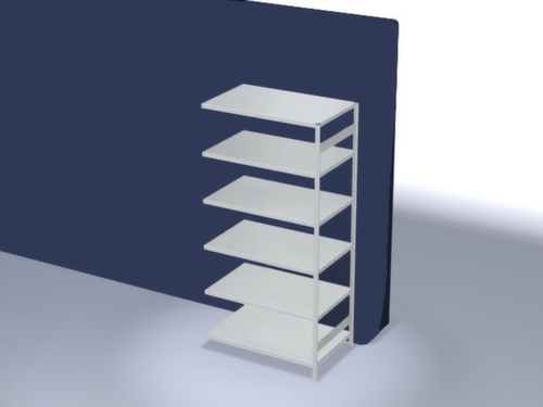 hofe Traversestelling in standaard uitvoering, hoogte x breedte x diepte 2500 x 1310 x 835 mm, 6 legborden