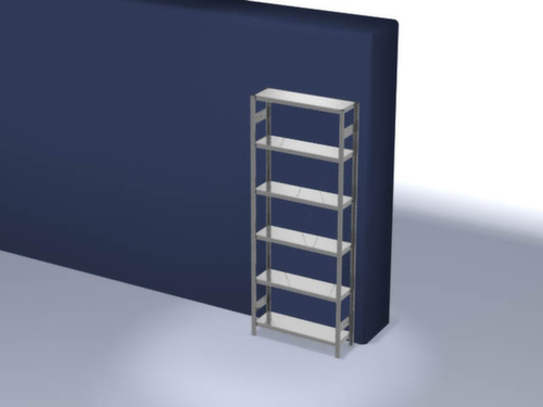 hofe Traversestelling in middelzware uitvoering, hoogte x breedte x diepte 2500 x 1060 x 335 mm, 6 legborden