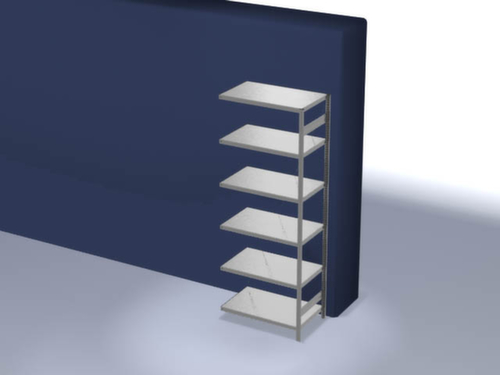 hofe Traversestelling in middelzware uitvoering, hoogte x breedte x diepte 2500 x 1010 x 635 mm, 6 legborden