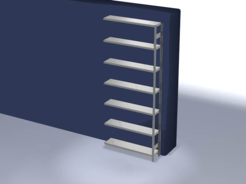 hofe Traversestelling in middelzware uitvoering, hoogte x breedte x diepte 3000 x 1310 x 335 mm, 7 legborden