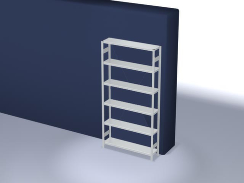 hofe Traversestelling in middelzware uitvoering, hoogte x breedte x diepte 2500 x 1360 x 335 mm, 6 legborden