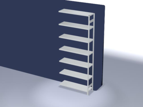 hofe Traversestelling in middelzware uitvoering, hoogte x breedte x diepte 3000 x 1310 x 435 mm, 7 legborden