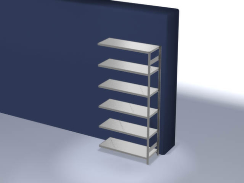 hofe Traversestelling in middelzware uitvoering, hoogte x breedte x diepte 2500 x 1310 x 535 mm, 6 legborden