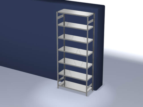 hofe Traversestelling in zware uitvoering, hoogte x breedte x diepte 3000 x 1360 x 535 mm, 7 legborden