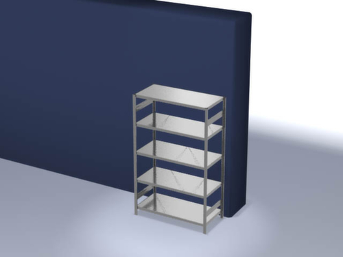 hofe Traversestelling in zware uitvoering, hoogte x breedte x diepte 2000 x 1360 x 635 mm, 5 legborden