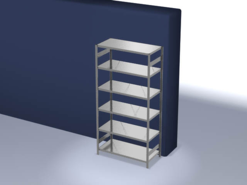 hofe Traversestelling in zware uitvoering, hoogte x breedte x diepte 2500 x 1360 x 635 mm, 6 legborden