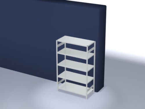 hofe Traversestelling in zware uitvoering, hoogte x breedte x diepte 2000 x 1360 x 635 mm, 5 legborden