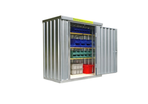 Säbu Gegalvaniseerde materiaalcontainer FLADAFI® met openslaande deur