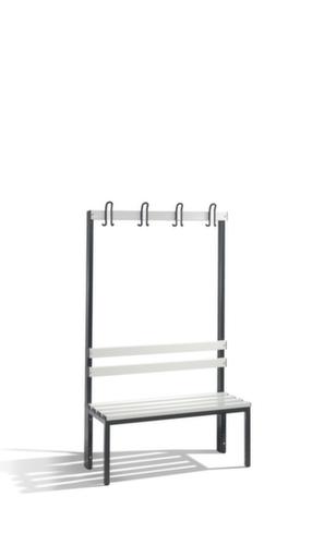 C+P Kleedkamerbank zwartgrijs met haken en pvc-strips
